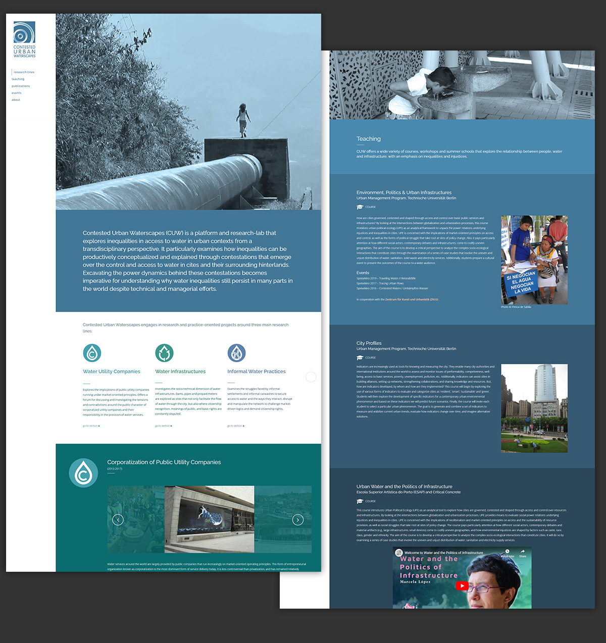 Contested Urban Waterscapes - web UI design 01
