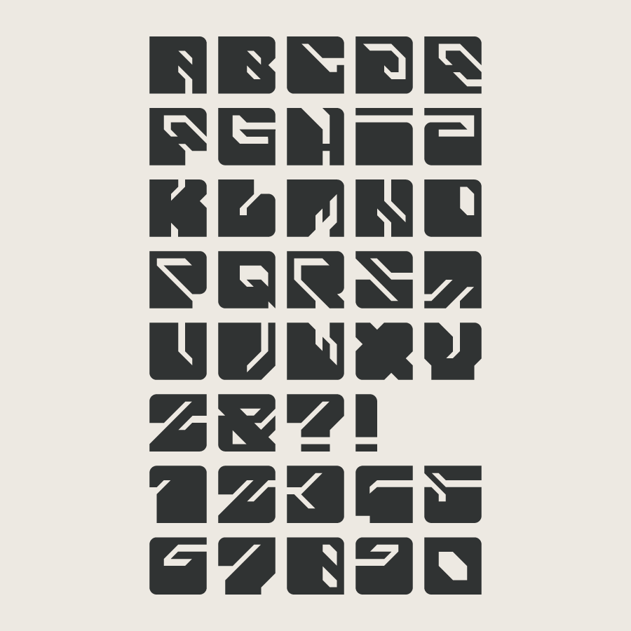 Sphenic typeface design